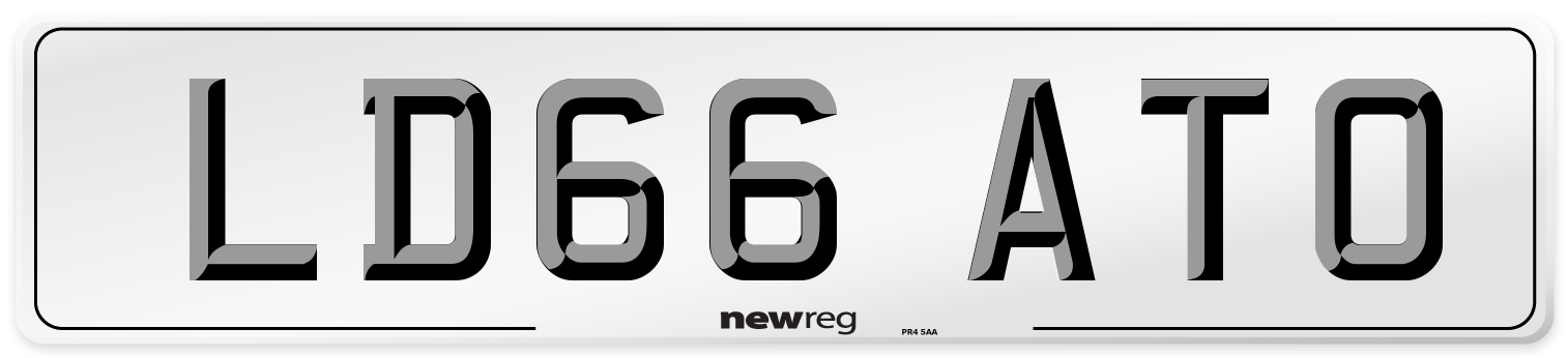 LD66 ATO Number Plate from New Reg